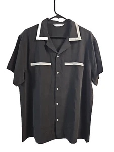 3Sixteen Black 100% Silk 2 Pocket Bowling Shirt XL - Picture 1 of 7
