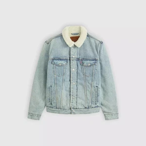 Levi’s Herren Jeansjacke Hellblau Sherpa Trucker | Denim Jacke mit Teddyfutter M - Bild 1 von 1