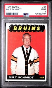 Milt Schmidt 1965-66 Topps Card Boston Bruins PSA 9 - Picture 1 of 3