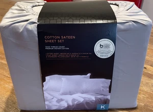 *KING BED* Grey Cotton Sateen sheet Set 1000 TC premium  Cotton Target New 546 - Picture 1 of 6
