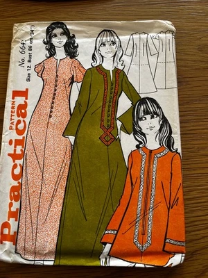Vintage Practical  Sewing Pattern 6643  Caftan Kaftan Bust 34"( 86cm) UNCUT - Image 1 of 4