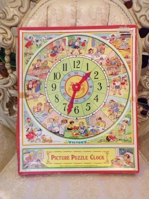 VTG "Victory" Wooden Jig-Saw Puzzle Picture Puzzle Clock - Image 1 of 4