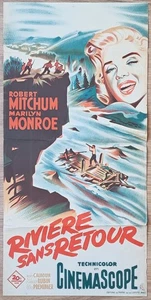 River of No Return ORIGINAL französisches 54' POSTER einzigartige sexy Kunst von Marilyn Monroe - Bild 1 von 4