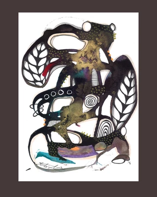 Tinta de alcohol acrílico indio dibujo acuarela reciclado papel oro brillo Mitak Foto 1 de 4