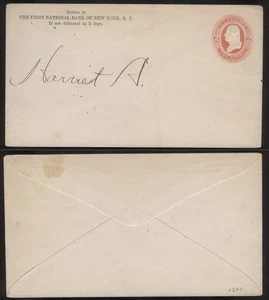 US Sc U240 Red 2¢ 1884 Die 76 Partially Addressed Unsent Entire - Picture 1 of 1