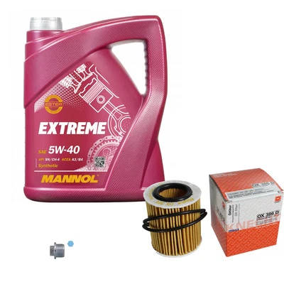 Kit Revisione Mahle Mannol 5L 5W-40 Extreme per Fiat Sedici Croma - Immagine 1 di 4