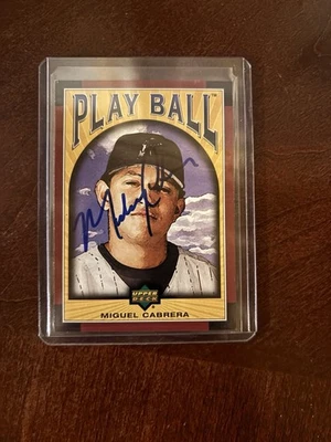 2004 Upper Deck Miguel Cabrera Play Ball On Card Autógrafo  Foto 1 de 2