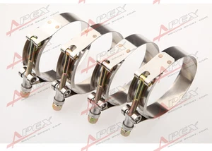 4x4.0" Inch Hose Coupler T-bolt Clamps Stainless Steel 105/117mm - Picture 1 of 4