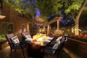 Outdoor Heater Dining Table with Fire Place Gas Bottle Alfresco Patio - Picture 1 of 18