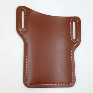 Brown Faux Leather Belt Loop Cell Phone Holder Pouch - Picture 1 of 4