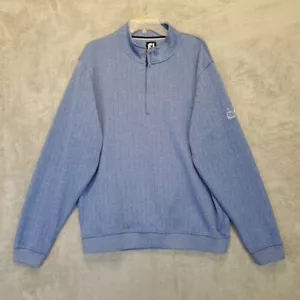 Footjoy Maglione Top Uomo XL Blu Pullover 1/3 Zip Maglia DORNICK HILLS Golf Logo - Foto 1 di 17