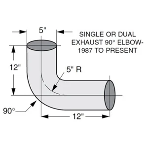BESTfit 5 Inch OD Chrome 90 Degree Exhaust Elbow For Freightliner Classic & FLD - Picture 1 of 1