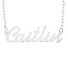 Caitlin Name Plate Necklace Pendant 925 Sterling Silver Personalized Custom Gift