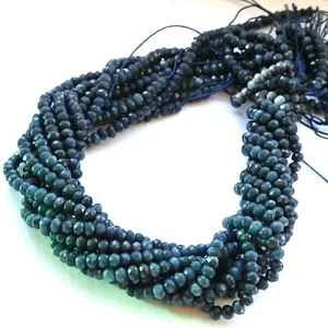 NELLYS Malaysia Jade Rondelle fac ca. 3x4mm Perlen Edelsteine teal blau 1 Strang