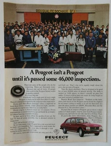 Coche Peugeot Rojo 1975 Vintage Años 70 Revista Color Impresión Anuncio Automóvil - Imagen 1 de 2