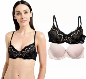 BCBGMAXAZRIA Women’s Sz 36D 2-Pack Lace Plunge Bra MAB003 NWT - Picture 1 of 2