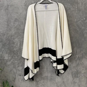 Peter Nygård open front knit poncho cardigan sweater one size kimono sleeves - Picture 1 of 9