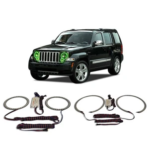 Bright Green Angel Eye Headlight Halo kit for Jeep Liberty 08-13 - Picture 1 of 3
