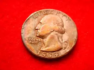 1939-S WASHINGTON QUARTER GREAT KEY DATE COIN--NICE COLORFUL TONING!! #250 - Picture 1 of 2