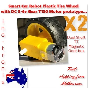 Smart Robot car tire, wheel + TT Motor Gear for Arduino, Raspberry pi - 2pcs. - Picture 1 of 5
