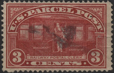 USA 1913 Q3 3c carmine, Railway Postal Clerk, Parcel Post used - Image 1 of 2