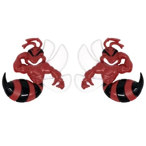 Angry Bee Emblem Custom Badge 3D Decal Sticker Car Truck SUV - Red (Set of 2) - Picture 1 of 6