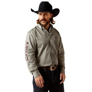Ariat Men's Team Logo Twill Grey Classic Fit Button Down Shirt 10053953 - Picture 1 of 22
