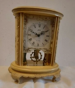 Schatz&Sohn Bagalit Kaminuhr Kaminuhr Deutsche Wertarbeit Zelluloid Desk Clock - Bild 1 von 12