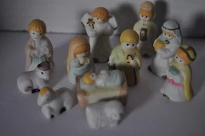 Vintage Miniature Nativity Set 11 Piece Hand Painted Porcelain 1996 - Picture 1 of 22