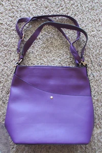 NEW/unused purple purse 14"x12" - base 5"x11" - 11" strap drop OR CROSS BODY - Picture 1 of 8