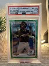2020 Bowman Chrome Prospects CJ Abrams Green Shimmer Rookie #BCP62 PSA 9 Low Pop