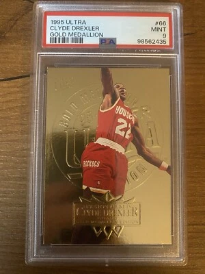 1995 Ultra #66 Clyde Drexler Gold Medallion PSA 9 Mint - Image 1 of 2
