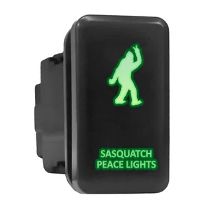 SASQUATCH PEACE LIGHTS Green Tall Push Button 1.54"x 0.83" (Fit: Toyota) - Picture 1 of 6