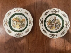 2 pc set Ascot Service Plate By Wood and Sons England Decorative Wall Plates - Picture 1 of 2