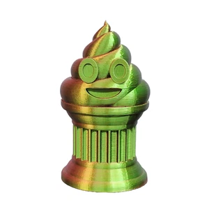 Poop Emoji Trophy - Great Award/Gift - 6" Red/Green Poop Emoji Trophy - Znet3D - Picture 1 of 9