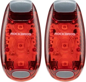 ROCKBROS Cycling Clip Taillight Rear Bike Light Night Safe Warning Light 2 Pcs - Picture 1 of 12