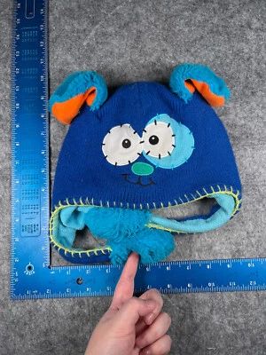 Gorro Flipeez Toque Jovem Criança Azul Tamanho Único Malha Acrílico Poli Aba de Orelha - Imagem 1 de 4