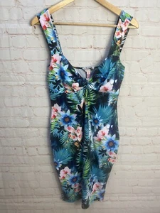 Women’s Lipsy Bodycon Dress Size 12 Floral Print Sleeveless Knee Length - Picture 1 of 11