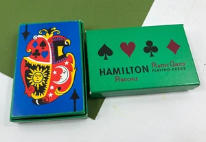 Vintage Playing Cards Swap Card Hamilton Pinochle Sun and Moon 2 Decks Complete - Picture 1 of 6