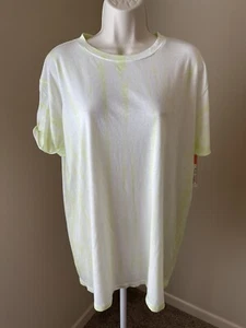 Colsie Women’s White/Green Tie Dye Crew Neck Short Sleeve Relaxed T-Shirt s S - Picture 1 of 8