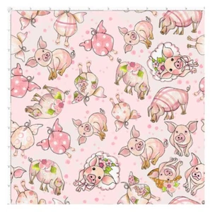 Loralie PIGGIE TOX rosa Quilt Stoff #692-601 verkauft von 1/2 Yard - Bild 1 von 1