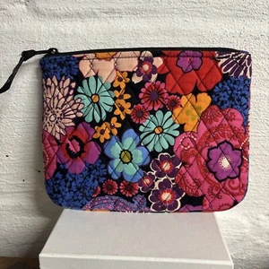 Vera Bradley Floral Fiesta Zipper Make Up Bag Small Tablet Bag - Picture 1 of 10