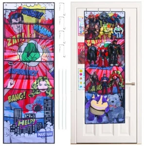 Superhero Organizer, Over Door Shoe Organizer, (65'' x 23''),Toy Organizer - Picture 1 of 8
