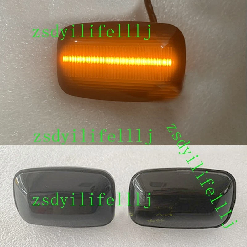 2x Para Toyota Land Cruiser LC100 1998-07 Luz de señal de flujo amarilla Cubierta negra Foto 1 de 1