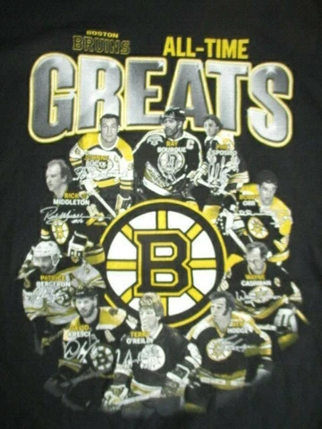 BOSTON BRUINS All-Time Greats (MED) T-Shirt NEELY ORR BERGERON BOURQUE ESPOSITO Cover