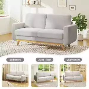 Corduroy Apartment Sofa, 2-3 Seater Sofa, Modern Couch Loveseat for Living Room - Picture 1 of 58