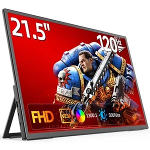 UPERFECT 21.5 Inch 120Hz Gaming Screen FHD USB C HDMI Portable Monitor Freesync - Picture 1 of 7