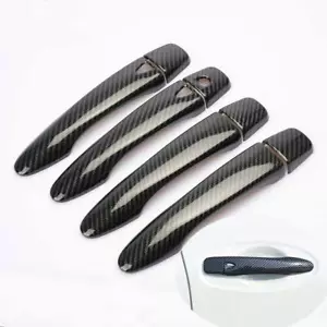Cubierta de manija de puerta de automóvil de fibra de carbono borde pegatina ABS para Nissan Rogue Sport Kicks - Imagen 1 de 5