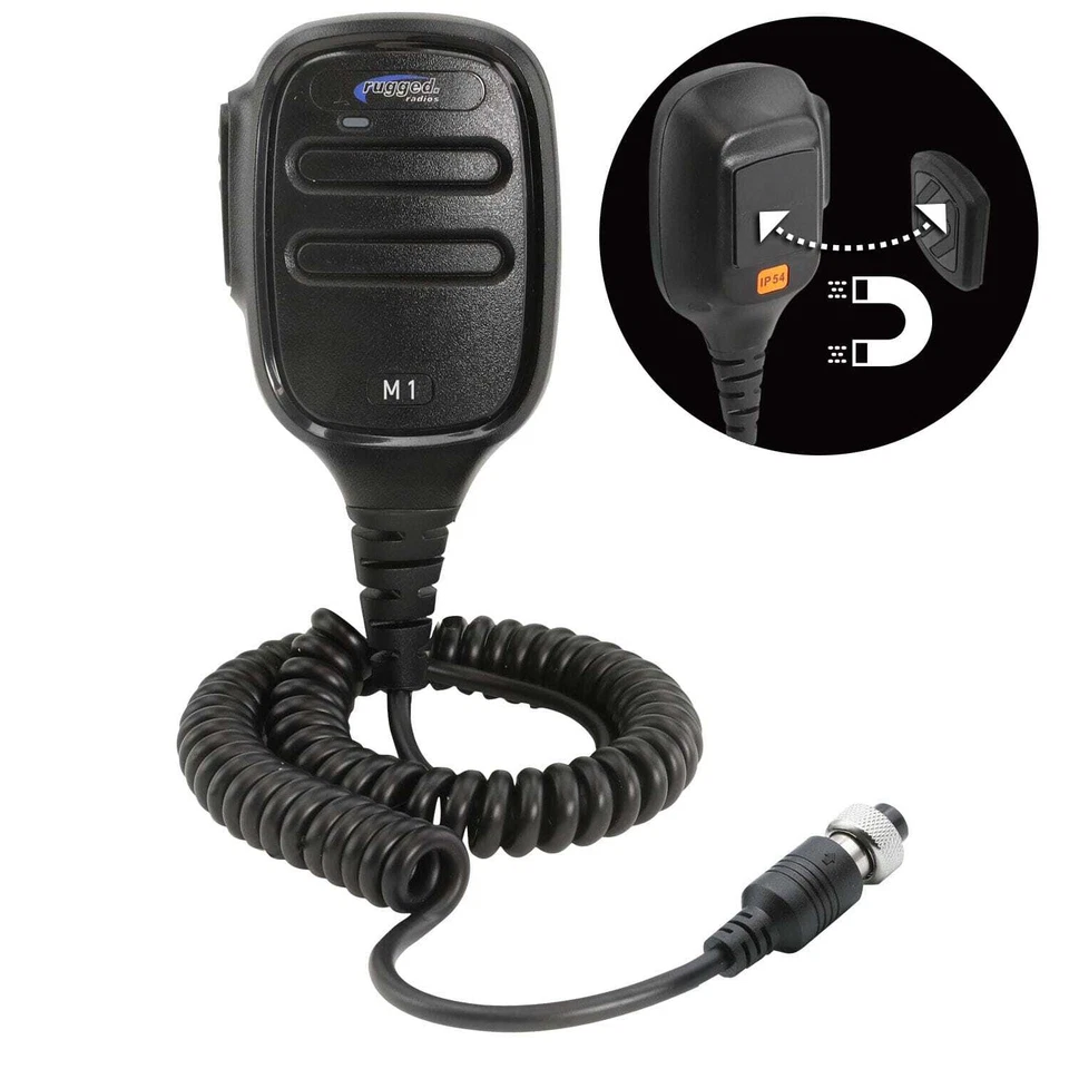 Rugged Radios HM-M1 Hand Mic for M1 Mobile Radio with Scosche MagicMount - Image 1 of 1