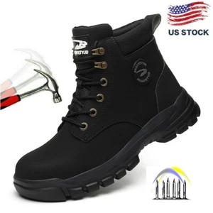 Botas de trabajo para hombre punta de acero zapatos de seguridad indestructibles antideslizantes antipinchazos - Imagen 1 de 15
